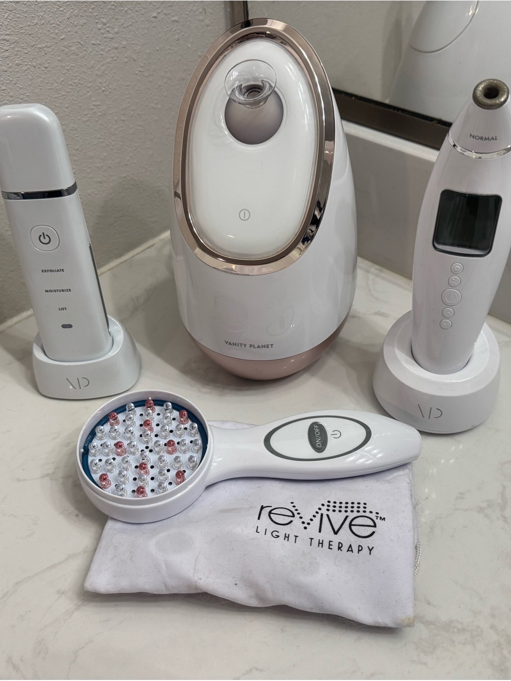 Vanity Planet Skincare Device Bundle - Aira, Exfora, Essia +reVive Light Therapy